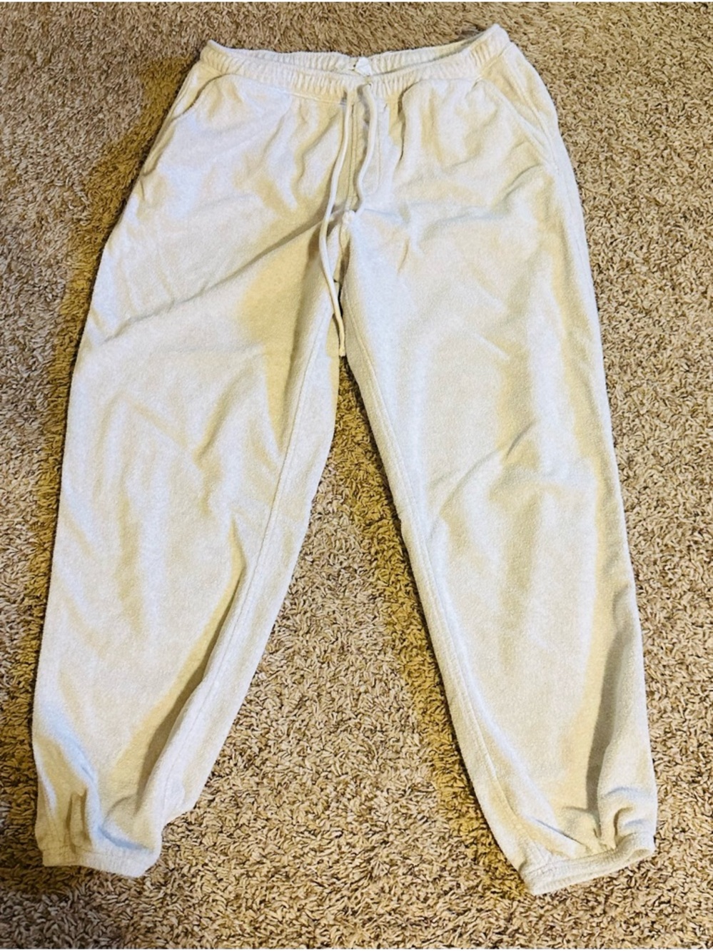 aerie Cream Cozy Fleece Jogger Sweatpants